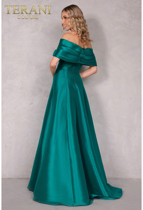 Terani Couture 2112M5404 Formal Mother of the Bride A-Line Long Evening Taffeta Dress