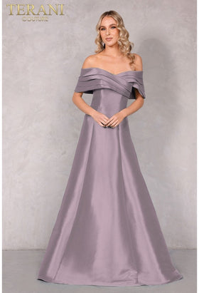 Terani Couture 2112M5404 Formal Mother of the Bride A-Line Long Evening Taffeta Dress