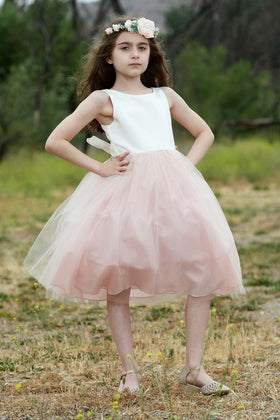 Tulle Flower Dress with Bow Back for Special Occasion Dress by Bella Princess 212-XL