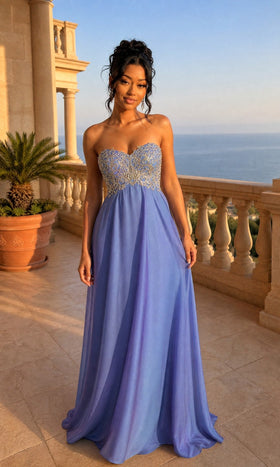La Femme 21289 Floor-Length Sweetheart Beaded Chiffon Prom Dress