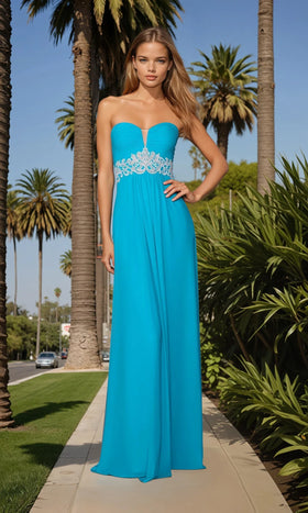 La Femme 21357 Floor-Length Sweetheart Embroidered Prom Dress