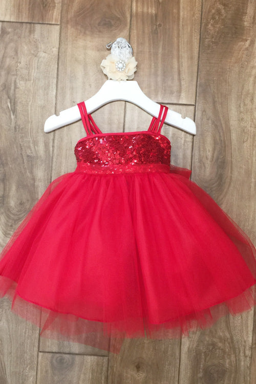 Sequin Tulle Dress with Matching Headband Ideal for Special Occasion by Bella Princess 216B