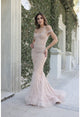 Off Shoulder Mermaid Feather Dress By Terani - 2214gl0113