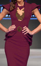 Fouad Sarkis 2295 Cherry Embellished Peplum Gown by MNM Couture