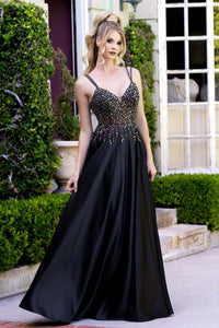 Prom Dress V-Neck Spaghetti Strap A-Line Formal Gown By Lenovia 8331-New Collection