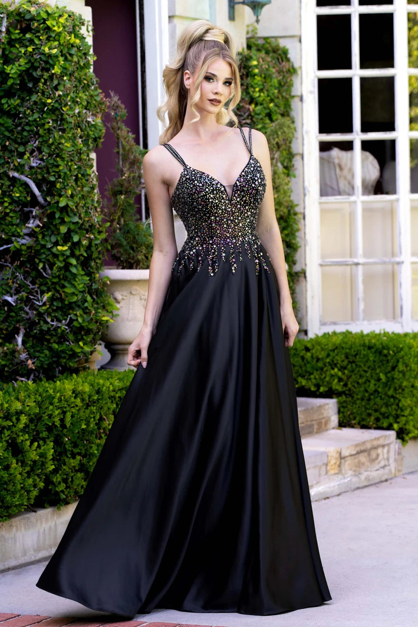 Prom Dress V-Neck Spaghetti Strap A-Line Formal Gown By Lenovia 8331-New Collection