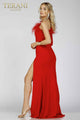 Prom Dresses Long Fitted Formal Feather Prom Dress Red