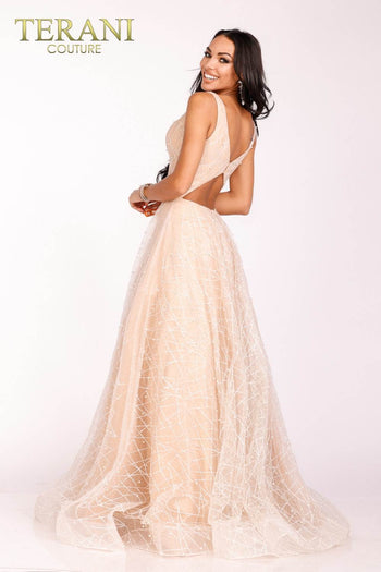Vestido de fiesta largo de encaje estilo formal Terani Couture 231P0169