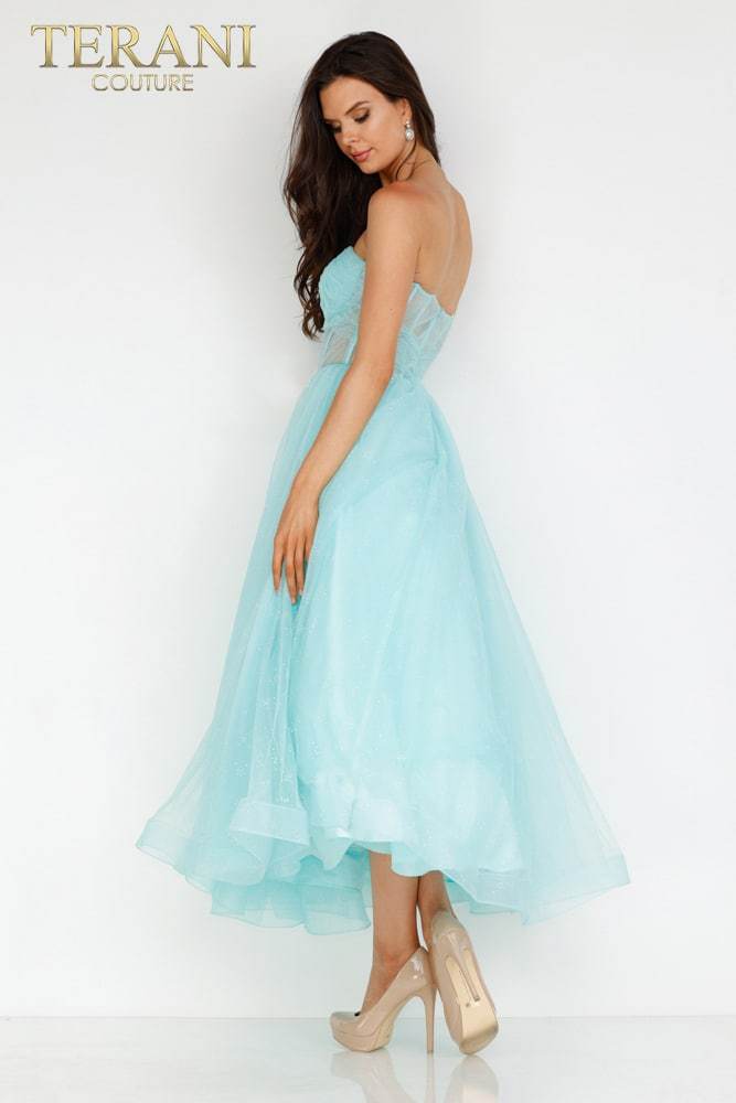 Vestido de fiesta Terani Couture 231P0534 con corte A y corsé hasta la rodilla
