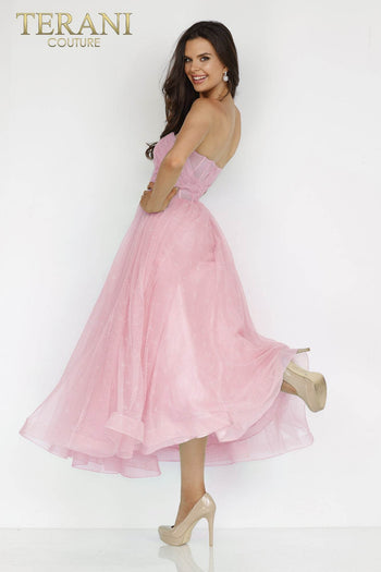 Vestido de fiesta Terani Couture 231P0534 con corte A y corsé hasta la rodilla
