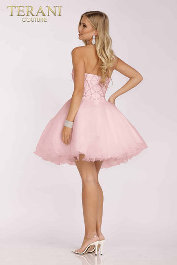Terani Couture 231P0565 Beaded Short Cocktail Homecoming Dress