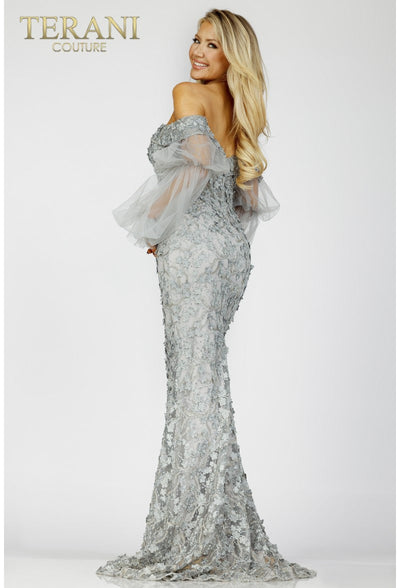 Glamorous Terani Couture 231e0515 Floral Beaded Evening Dress Long Formal Look