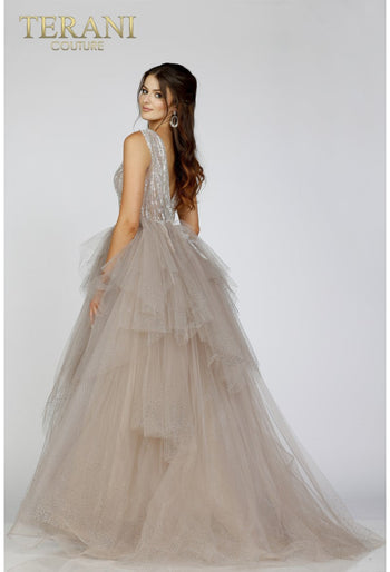 Terani Couture 231E0610 Glitter A-Line Long Prom Evening Gown