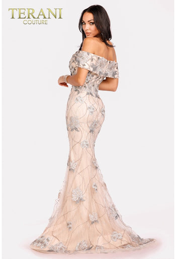 Terani Couture 231GL0416 Beaded Mermaid Gown – Long Formal Prom Dress