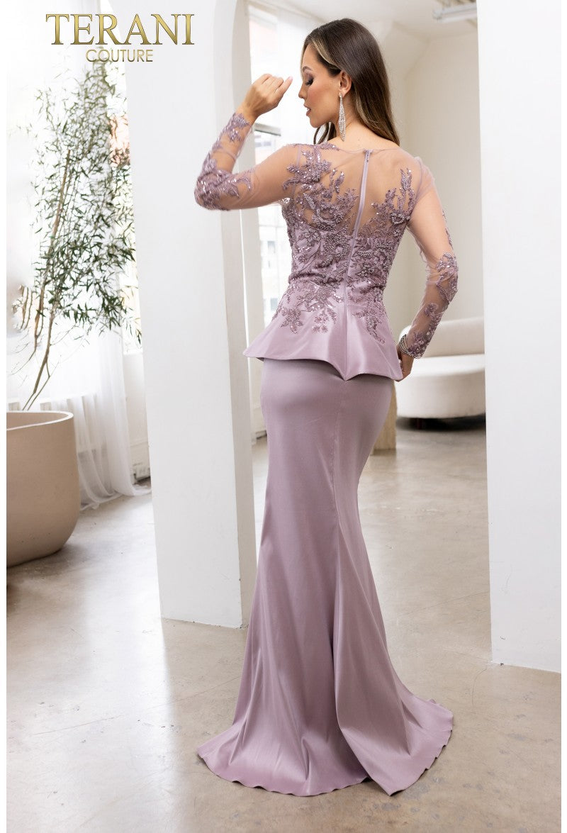 Vestido de madre de la novia con peplum - Terani Couture 231m0482