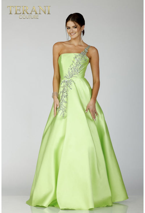 Prom Dresses Long Formal Prom Beaded A Line Dress Lime