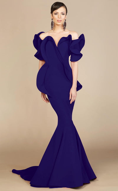 Fouad Sarkis 2328 Off-Shoulder Ruffled Sweetheart Mermaid Gown by MNM Couture