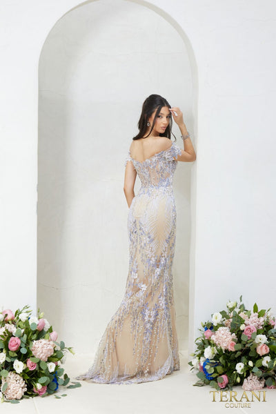 Terani Couture 232GL1493 Trumpet Evening Dress-Long and Flattering