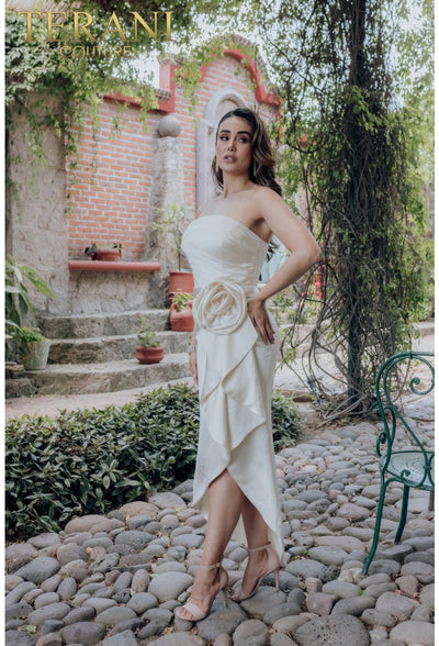 Flirty Terani Couture 232c1122 High Low Ruffle Cocktail Dress Short Formal Look