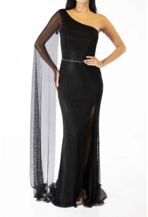 Terani Couture 232e1209 Cape Formal Prom Dress