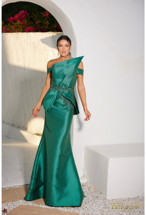 Terani Couture 232e1241 Mermaid Prom Dress With Overskirt