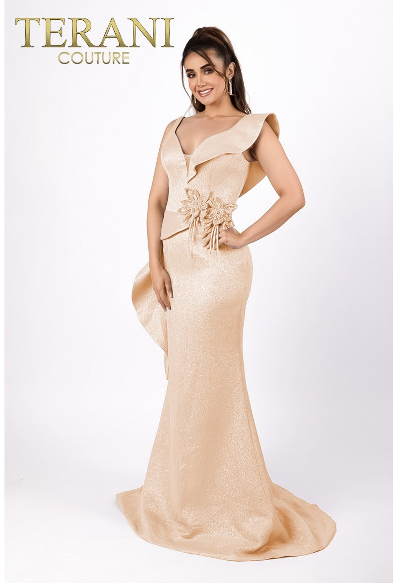 Terani Couture 232E1297 Long Ruffle Mermaid Formal Prom Dress