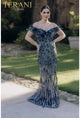 Dazzling Terani Couture 232GL1439 Feather Beaded Formal Prom Dress