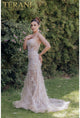 Striking Terani Couture 232GL1444 Beaded Trumpet Formal Prom Gown