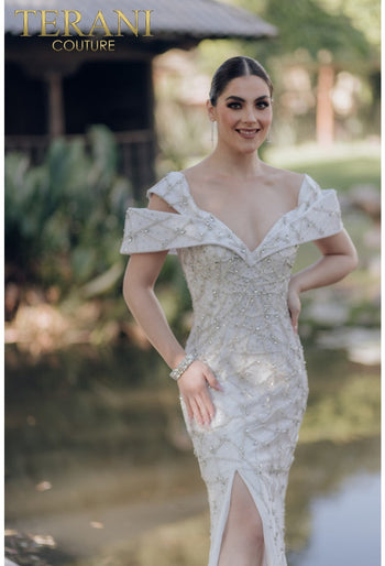 Exquisite Terani Couture 232GL1466 Beaded Formal Evening Prom Dress