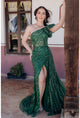 Stunning Terani Couture 232GL1479 Sequin Ruffle Long Formal Prom Dress