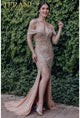 Elegant Terani Couture 232GL1491 Beaded Fitted Formal Prom Gown