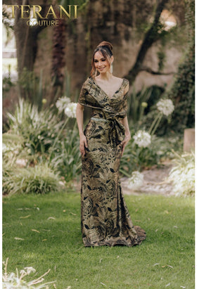 Terani Couture 232M1521 Formal Mother of the Bride Mermaid Long Evening Brocade Dress