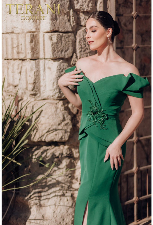 Terani Couture 232M1560 3D Floral Mermaid Long Prom & Formal Gown