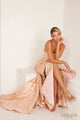 Formal Dresses A Line Long Formal Evening Dress Blush Gold