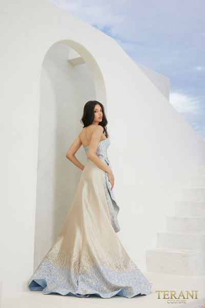 Terani Couture 241E2486 Vestido de noche formal largo de corte A