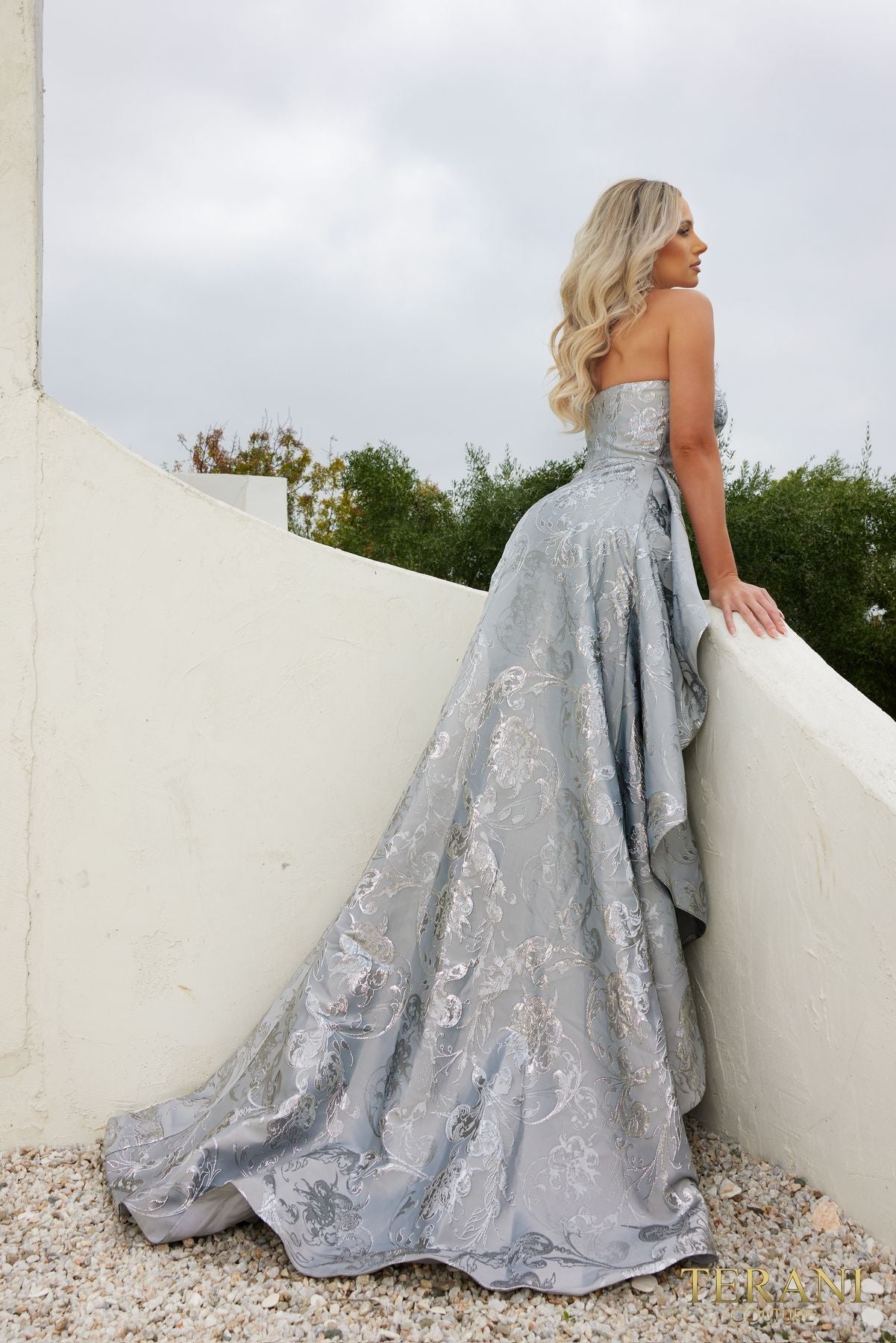 Terani Couture 241E2487 Vestido de noche formal largo de corte A