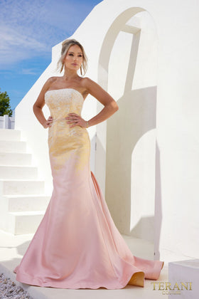 Terani Couture 241E2499 Sophisticated Evening Prom Trumpet Long Formal Jacquard Dress