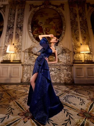 Terani Couture 241E2515 Ruffled Long Formal Evening Gown