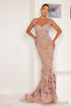 Formal Dresses Formal Evening Long Beaded Dress Taupe Rose