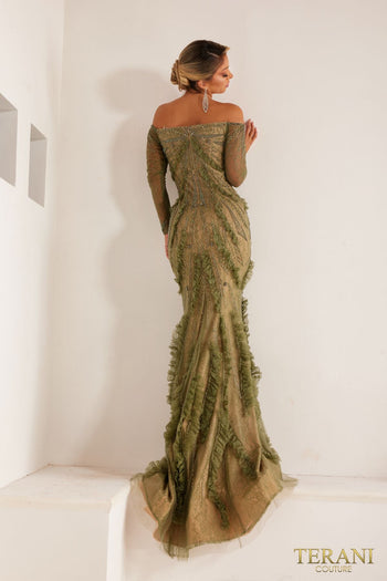 Terani Couture 241gl2628 Beaded Long Formal Evening Gown