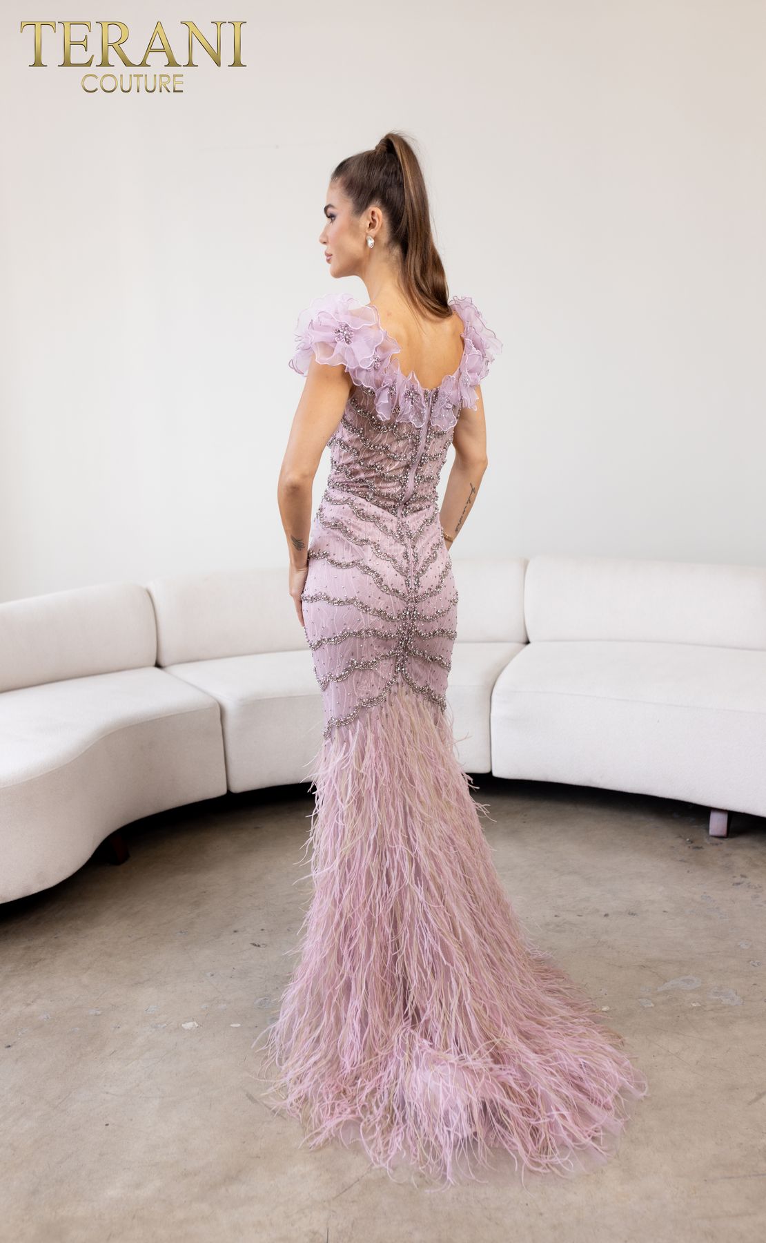 Terani Couture 241GL2630 Classic Evening Gown-Graceful Length