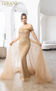Terani Couture 241M2706 Long Formal Dress with Elegant Overskirt
