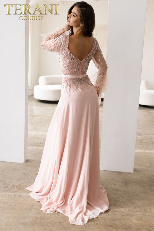 Terani Couture 241M2718 Mother of the Bride Wedding Bateau Long Formal Chiffon Dress