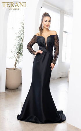 Terani Couture 241M2734 Mother of the Bride Wedding Long Formal Stretch Mikado Dress
