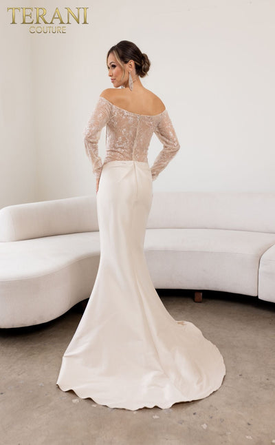 Terani Couture 241M2734 Mother of the Bride Wedding Long Formal Stretch Mikado Dress