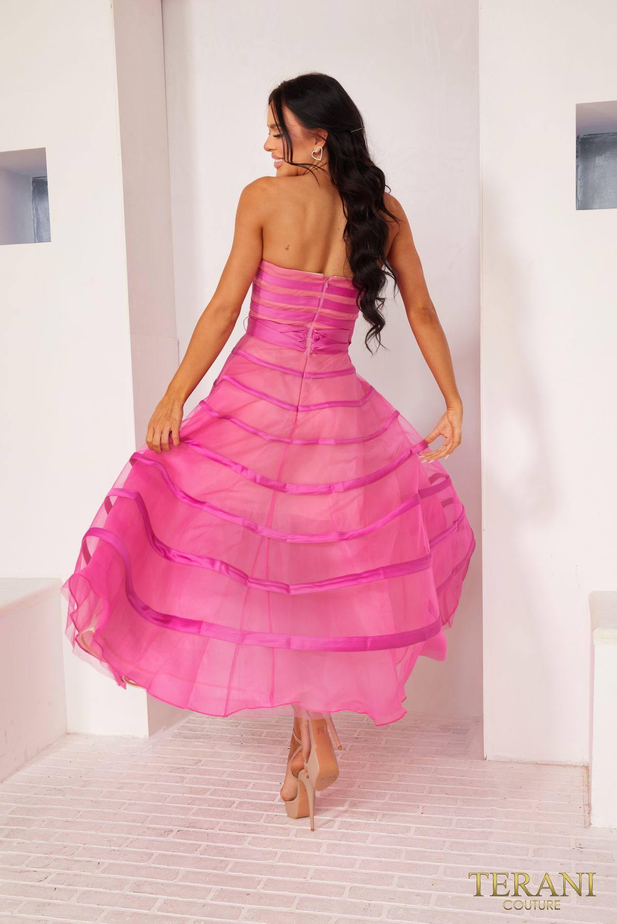 Terani Couture 241P2044 A-Line Tulle Ankle Length Wedding Guest Dress