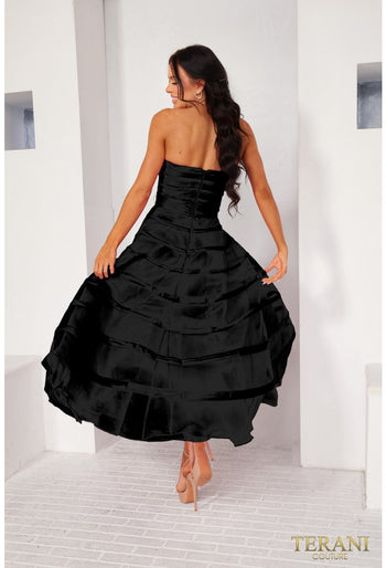 Terani Couture 241P2044 A-Line Tulle Ankle Length Wedding Guest Dress