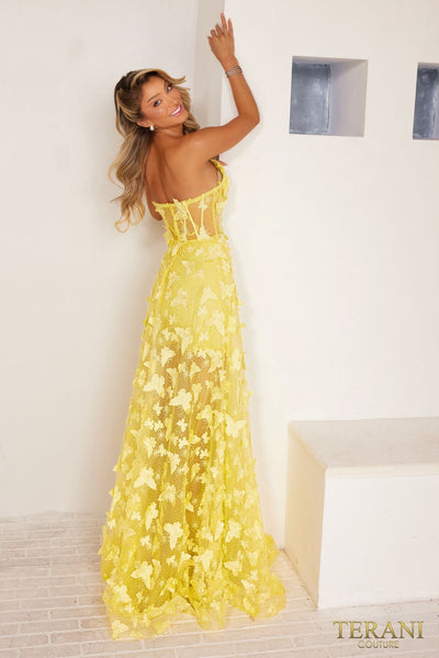 Terani Couture 241P2086 Elegant Prom Strapless A-Line Long Blush Evening Tulle Dress