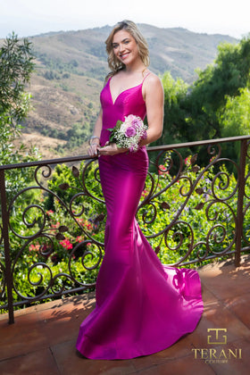 Terani Couture 241P2187 Elegant Evening Prom Mermaid Long Formal Stretch Mikado Dress