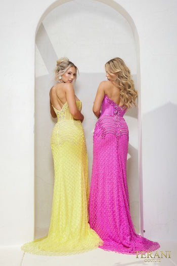 Vestido de fiesta largo con abertura y corte ajustado Terani Couture 241P2208